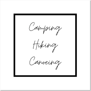 Camping Hiking Canoeing Posters and Art